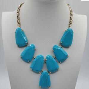 KENDRA SCOTT TURQUOISE STONE HARLOW NECKLACE!!! NWOT!!! GOLD CHAIN!!!
